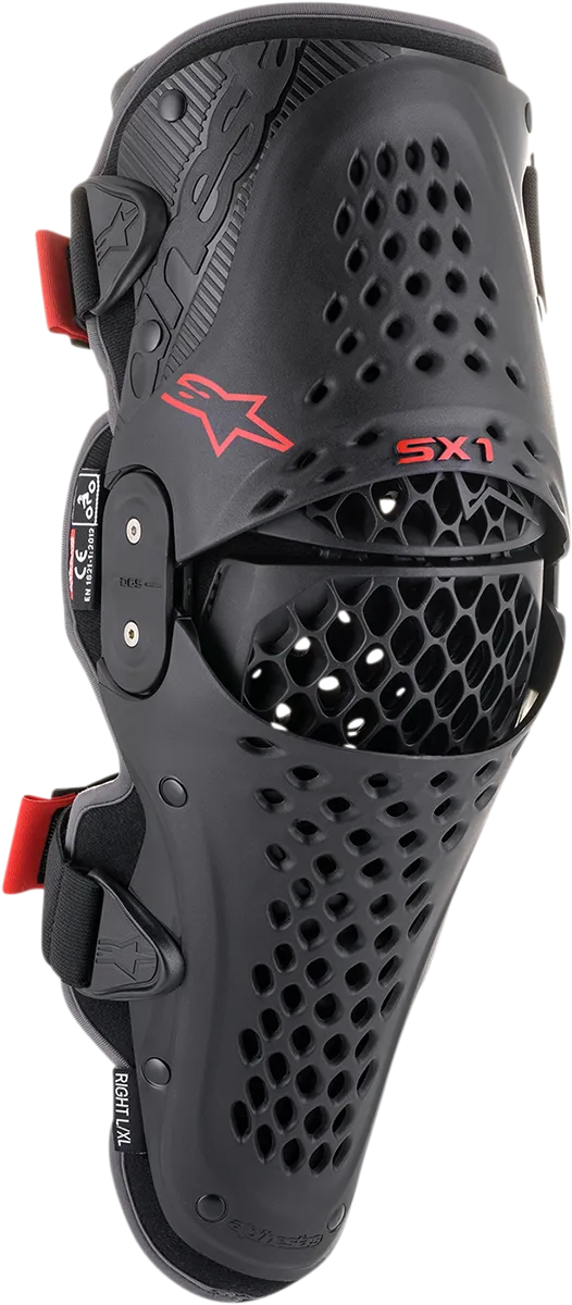 ALPINESTARS SX1 v2 Knee Guards - Black/Red - 2XL 6506321-13-2X