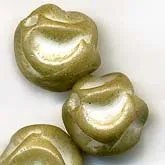 B11-BR-0411 Vintage Picasso Glass Pinched Round Beads. 10mm. Pkg of 5