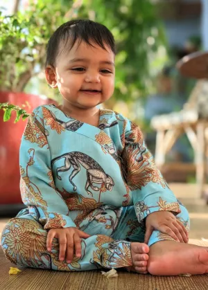 Baby Co-ord Set | Funky Monkey Blue | 0-1 Year