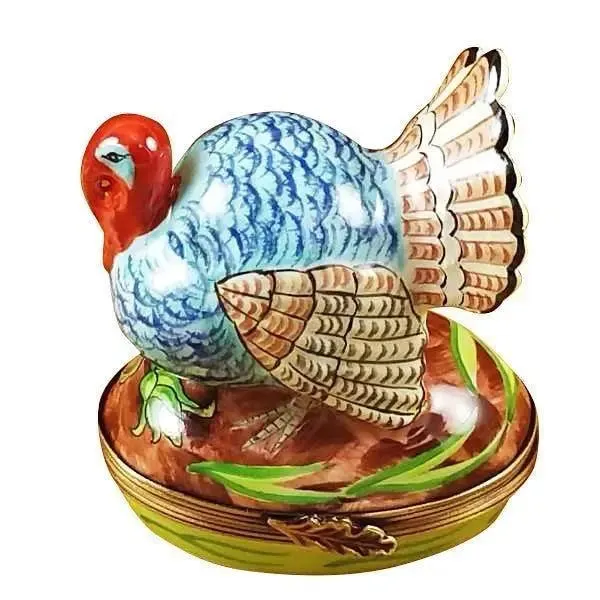 Blue Turkey with Cornstalk