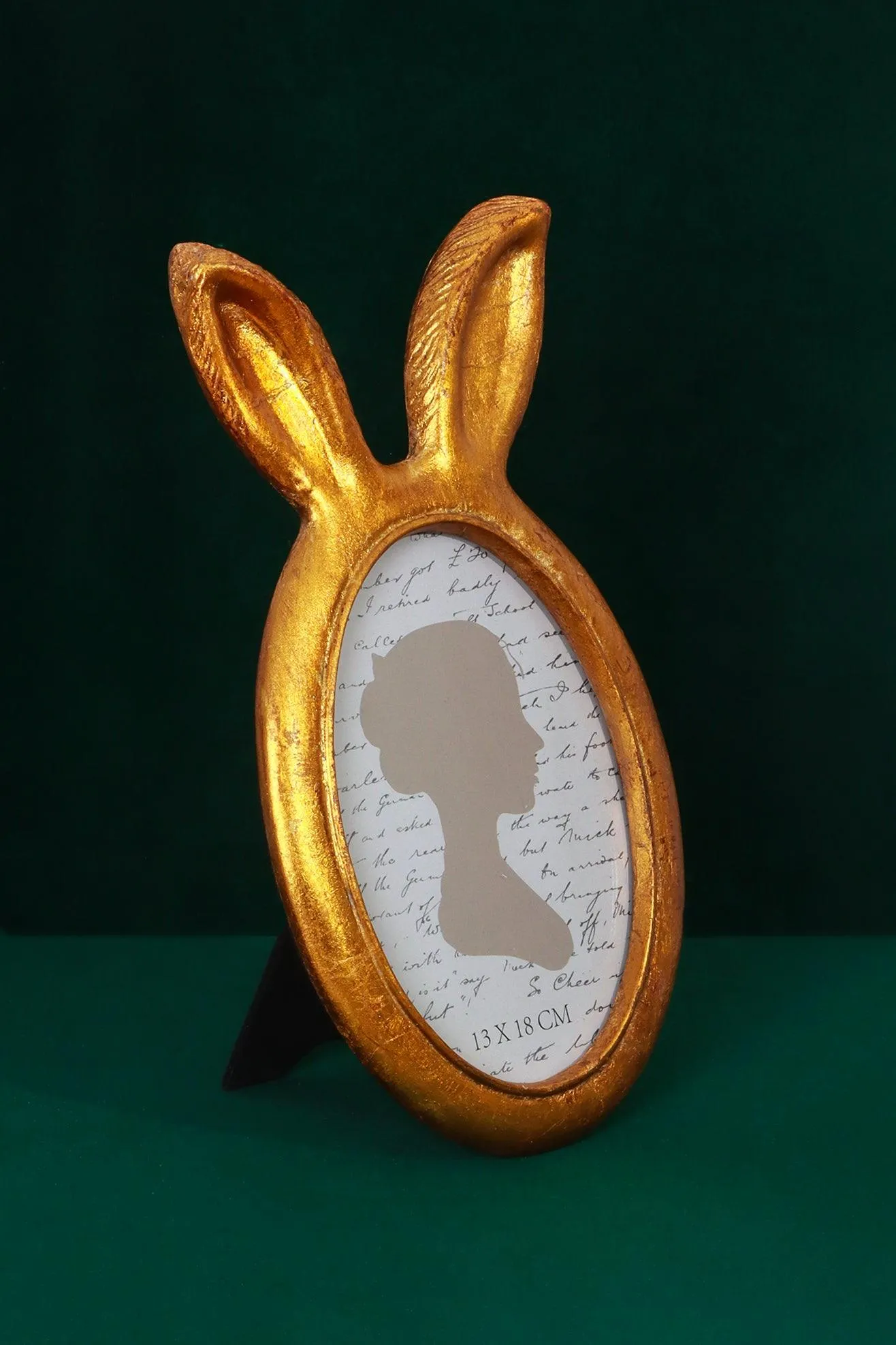 Bunny Ear Elegance Gold Oval Photo Frames
