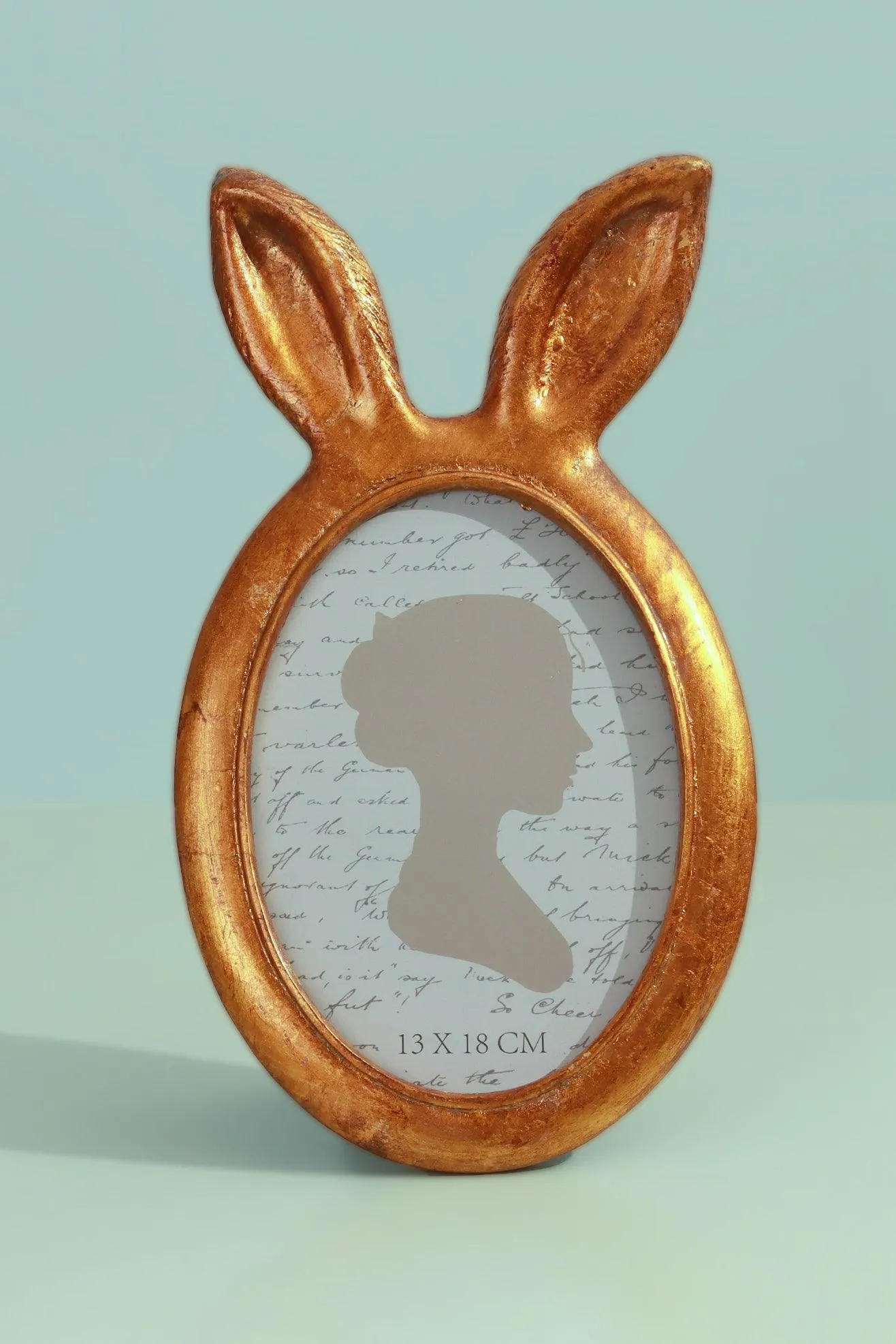 Bunny Ear Elegance Gold Oval Photo Frames