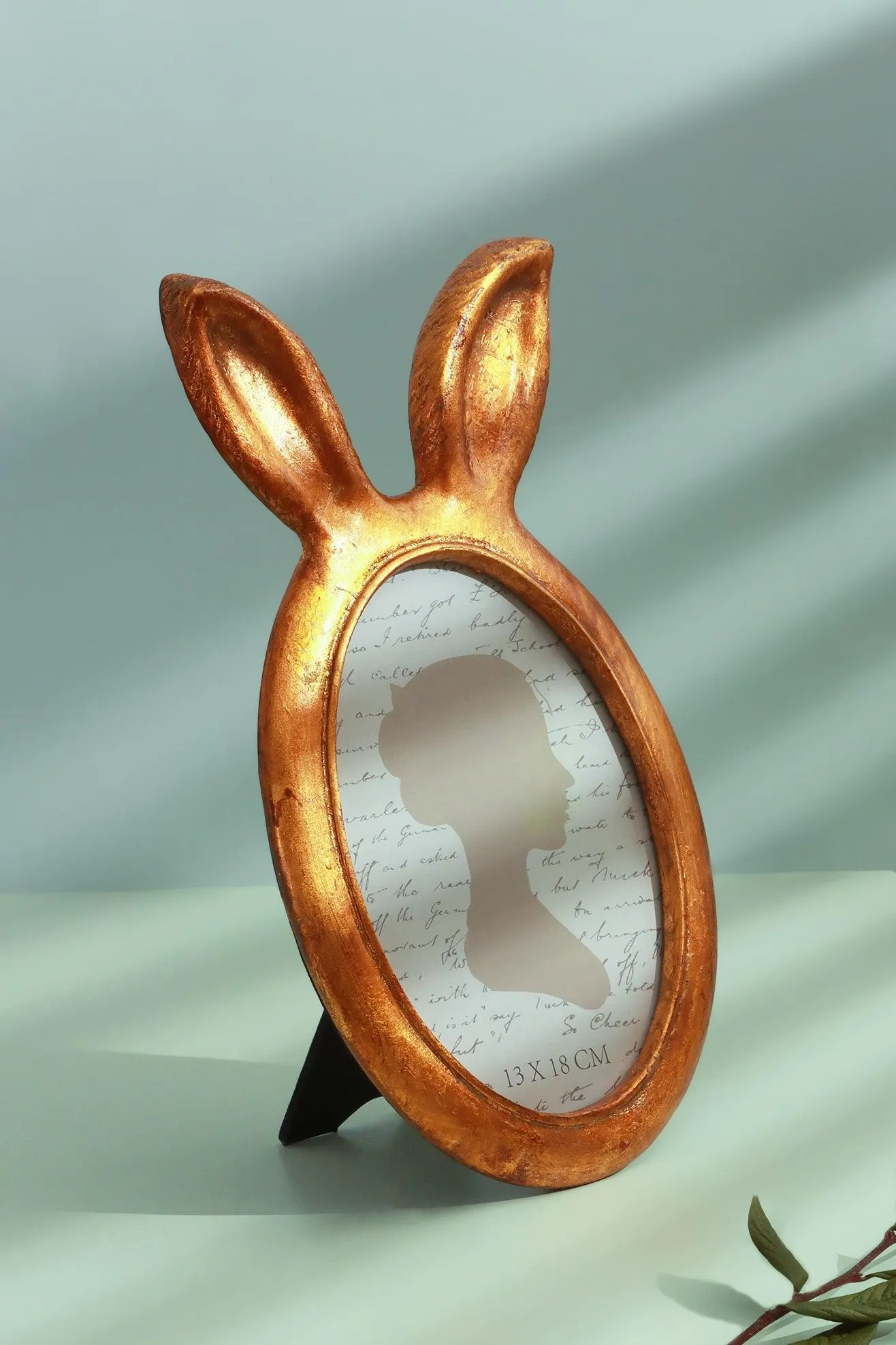 Bunny Ear Elegance Gold Oval Photo Frames