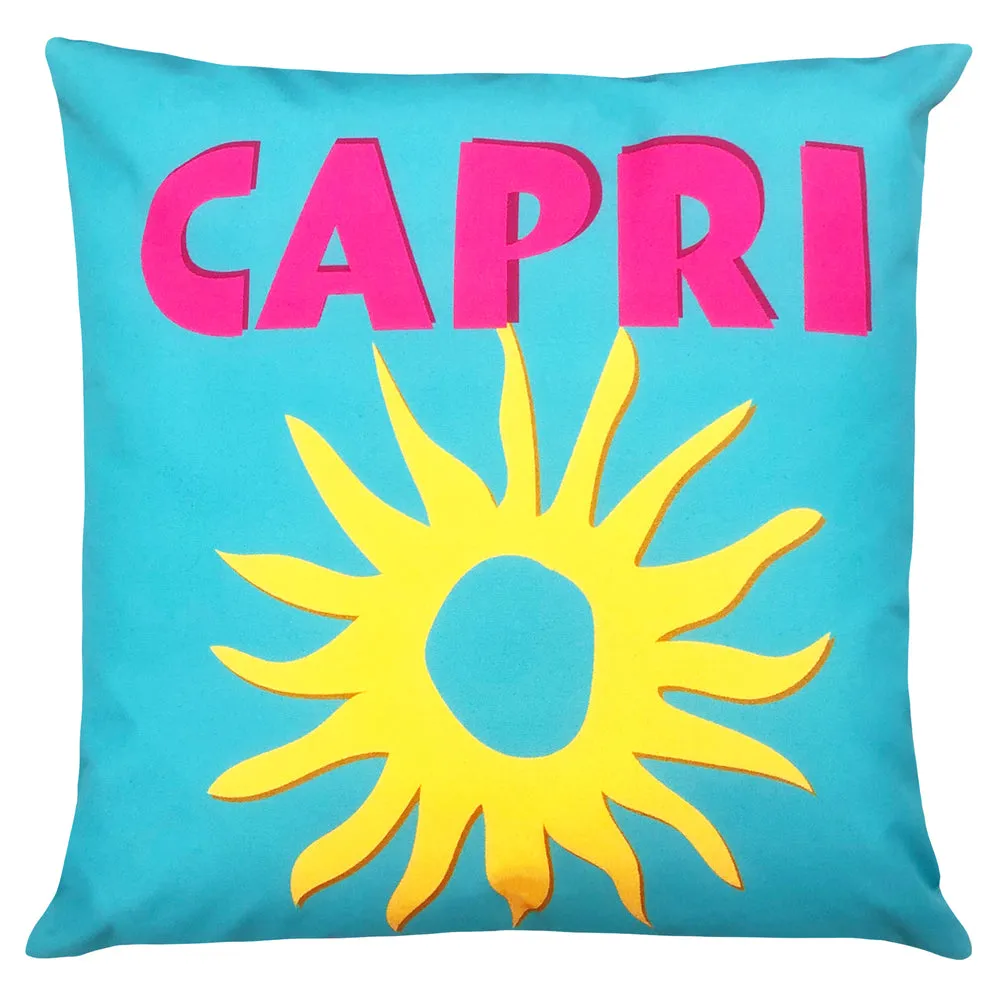 Capri Blue Outdoor Cushion Cover in Aqua
