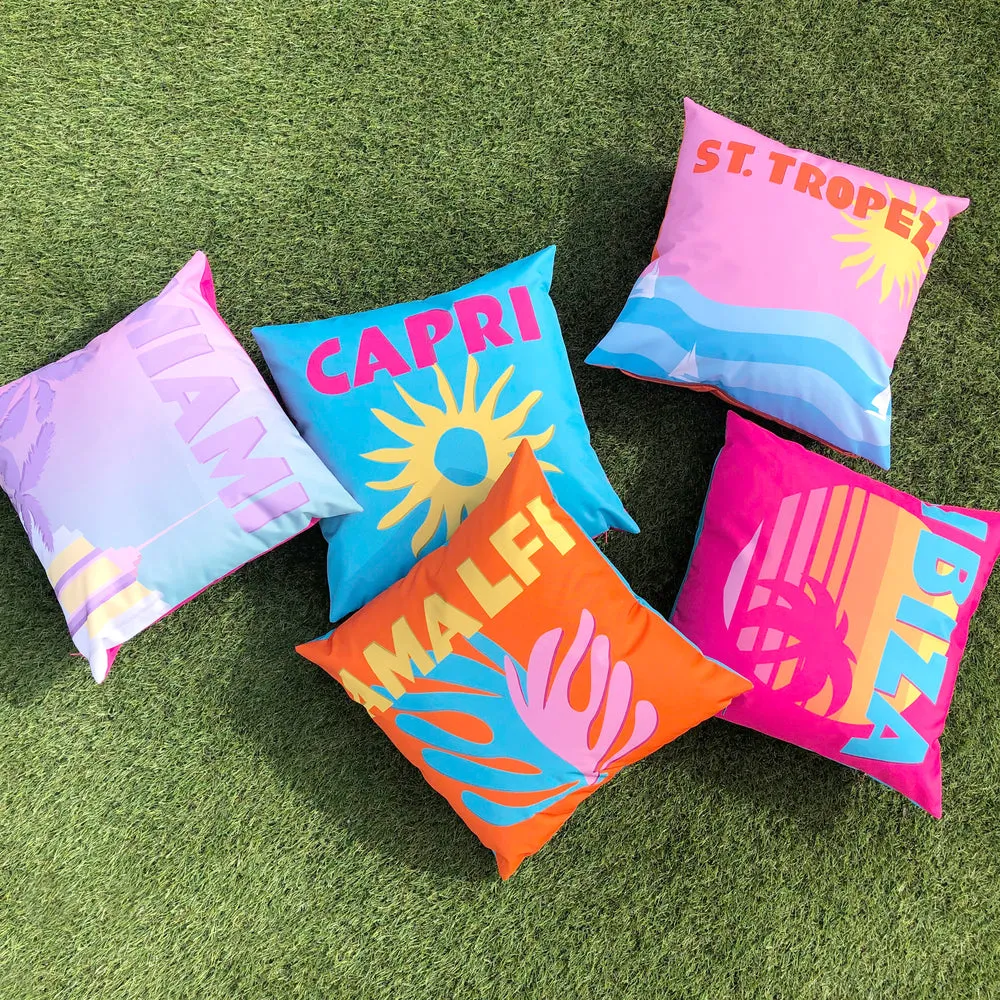 Capri Blue Outdoor Cushion Cover in Aqua