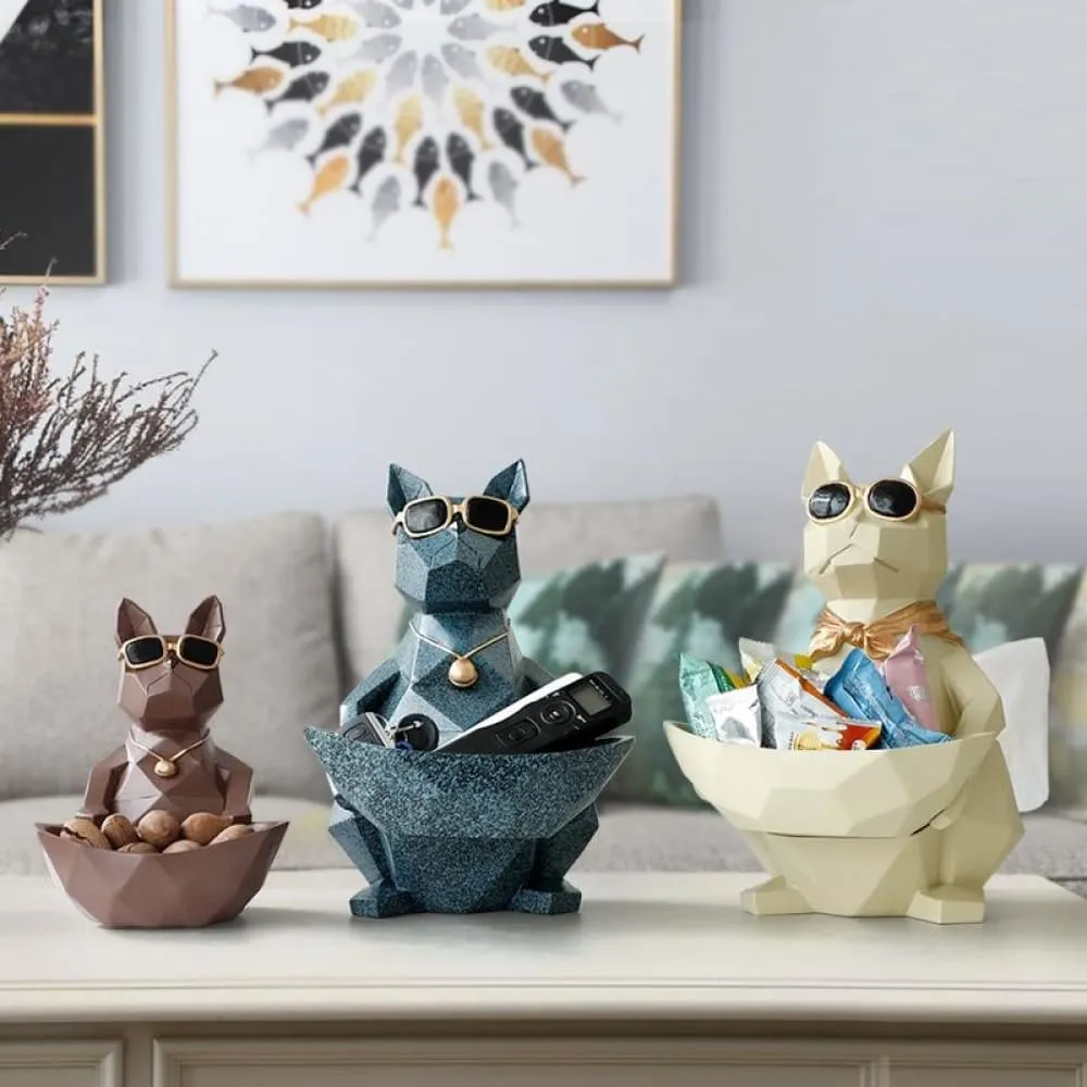 Cat Dog Figurines Resin Miniature Cute Ornaments for Home Office Decoration