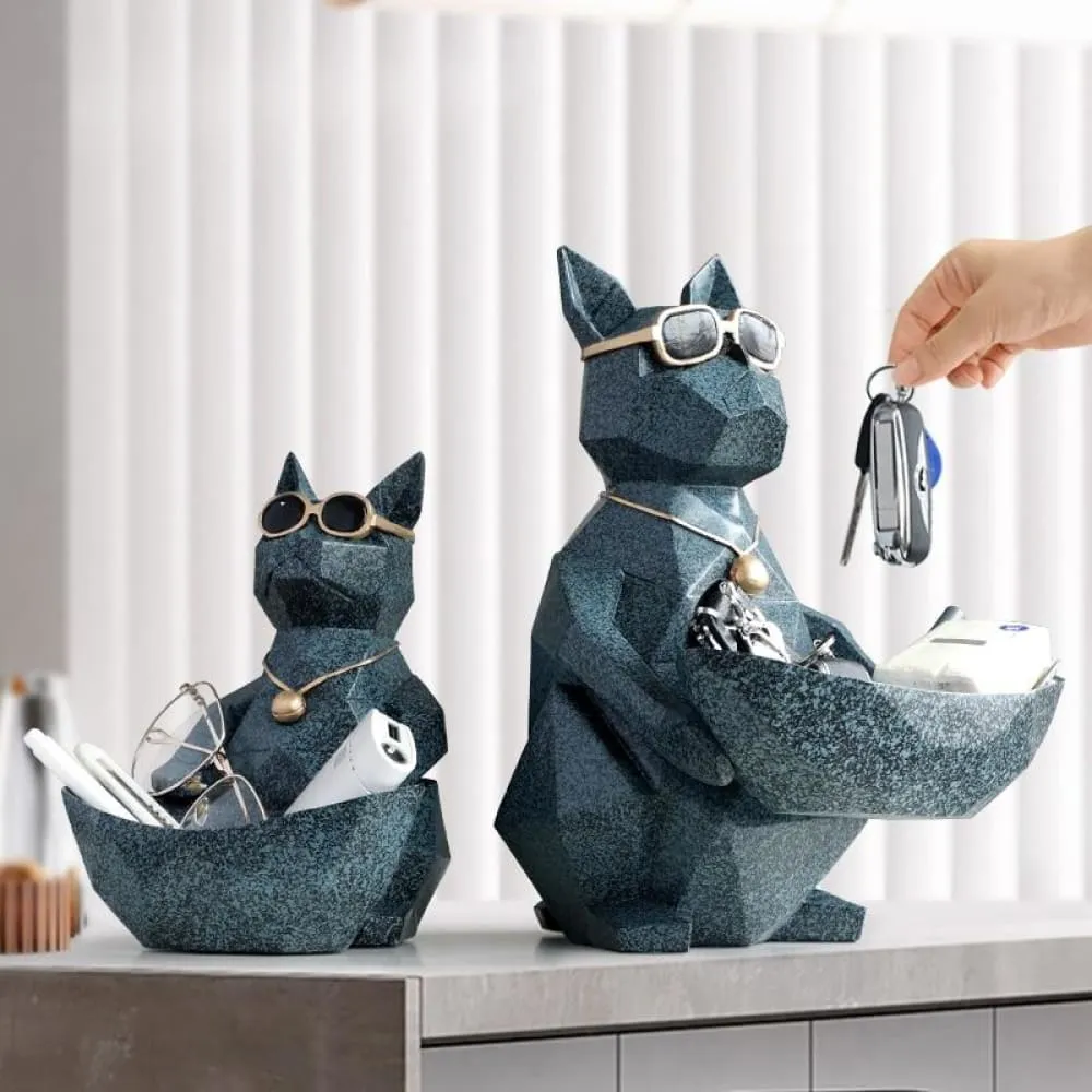 Cat Dog Figurines Resin Miniature Cute Ornaments for Home Office Decoration