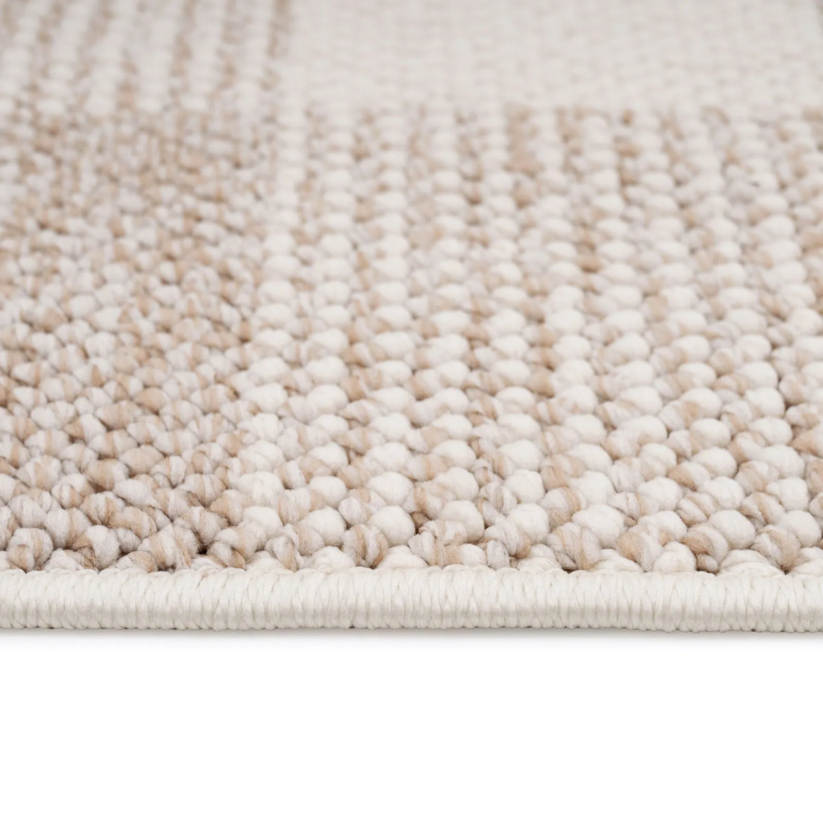 Chunky Beige Wool Style Rug - Etta