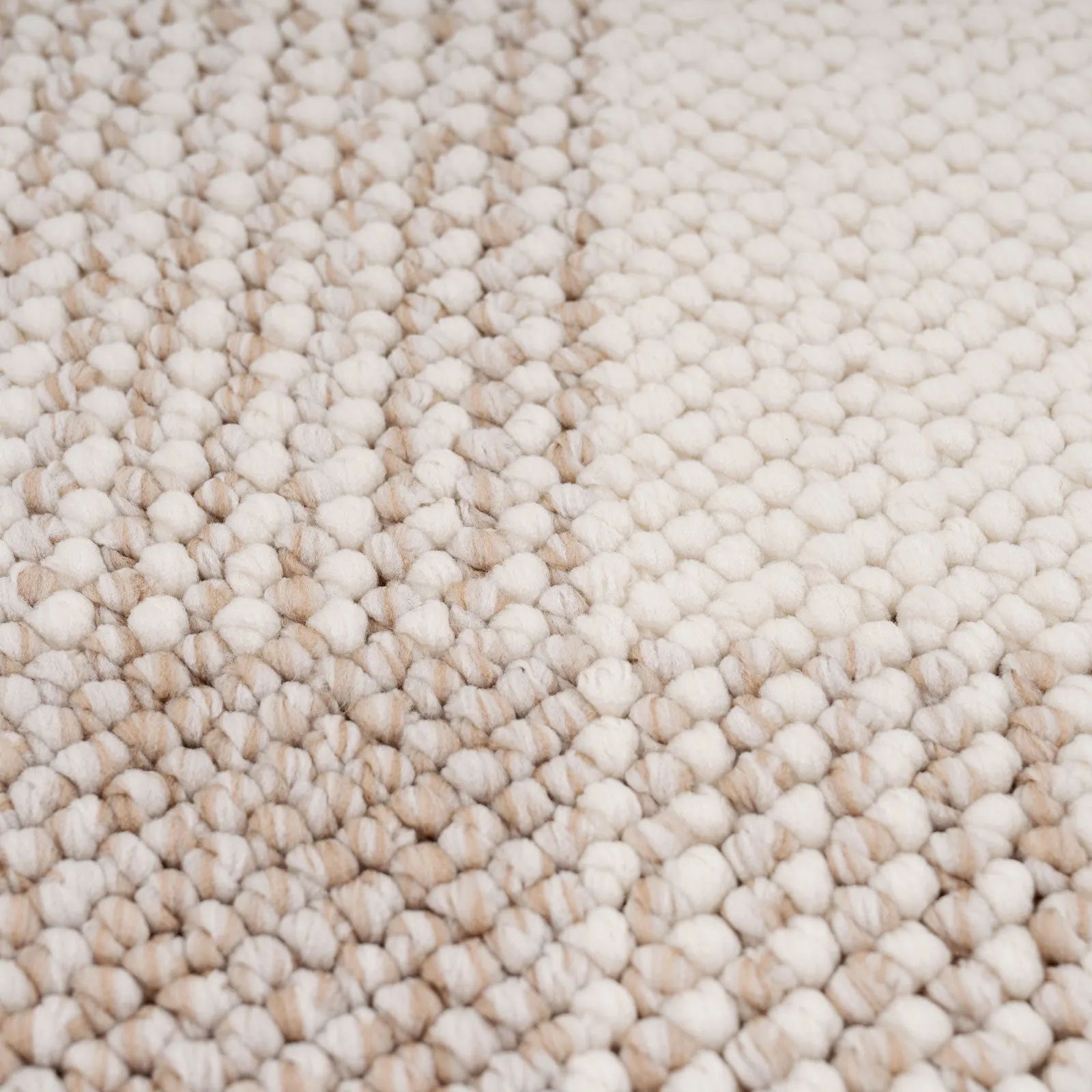 Chunky Beige Wool Style Rug - Etta