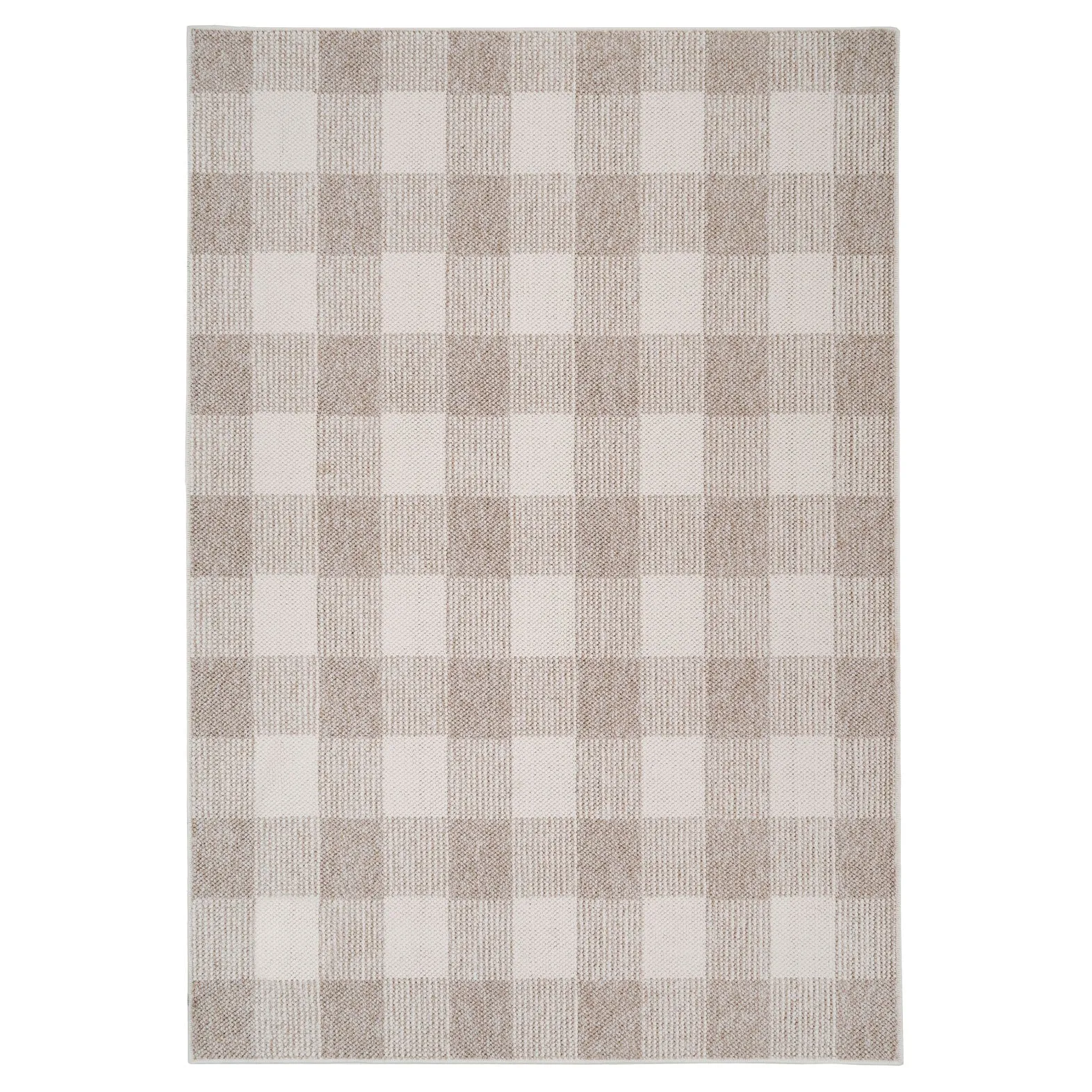 Chunky Beige Wool Style Rug - Etta