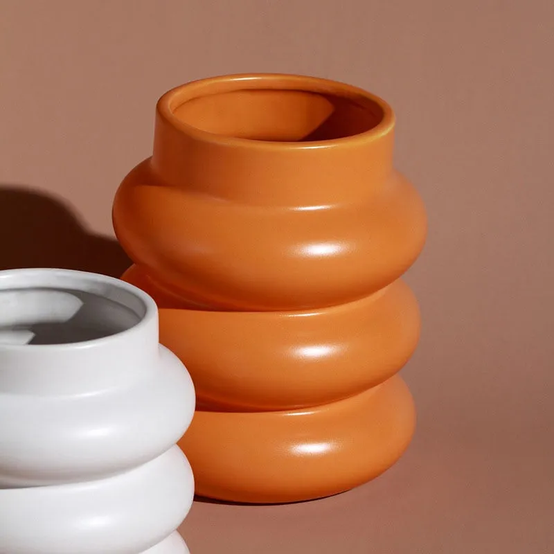 Chunky Rolls Ceramic Vase