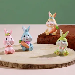 Cortina Resin Small Baby Rabbits Statue for Home Decor - Aesthetic Home Decor Items - Showpiece for Home Decor - Decorative Sculpture for Home Decor & Office Decor - 3.5x2x5.5 CM