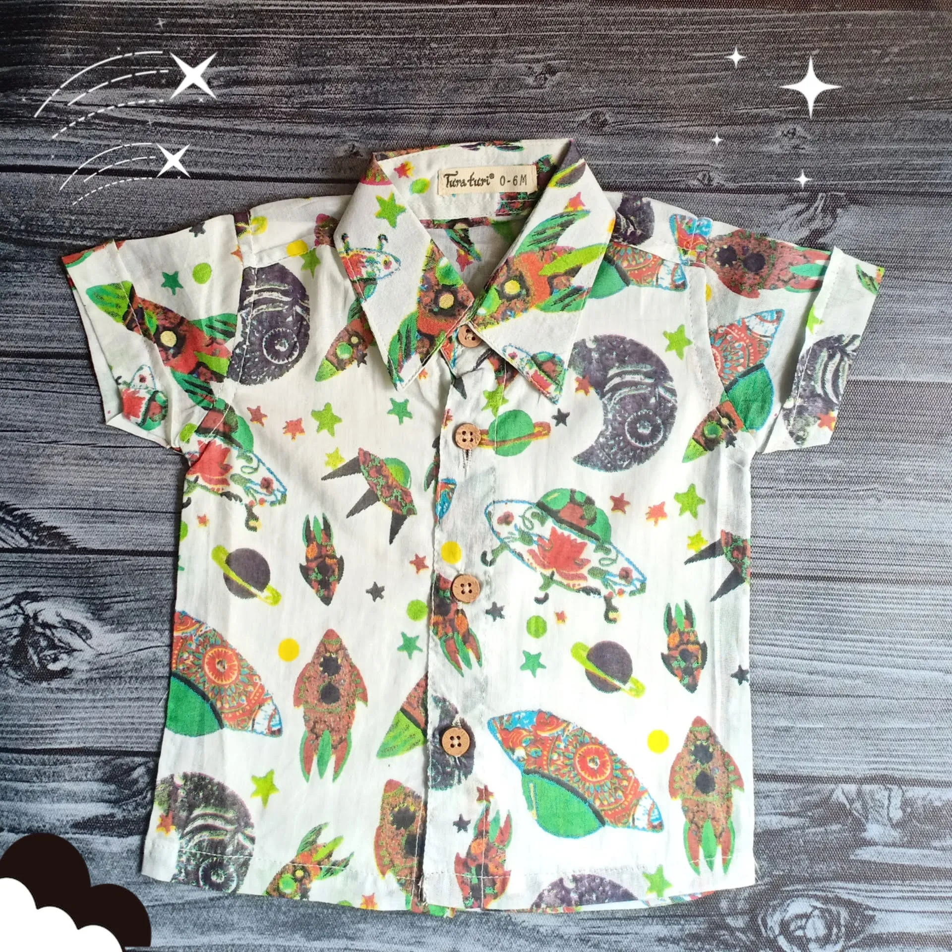 Cotton Malmal Shirt | Space Cadet | 0-12 Years
