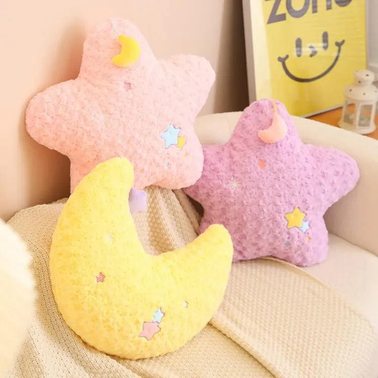 Decorative Plush Throw Pillow | Yellow Moon