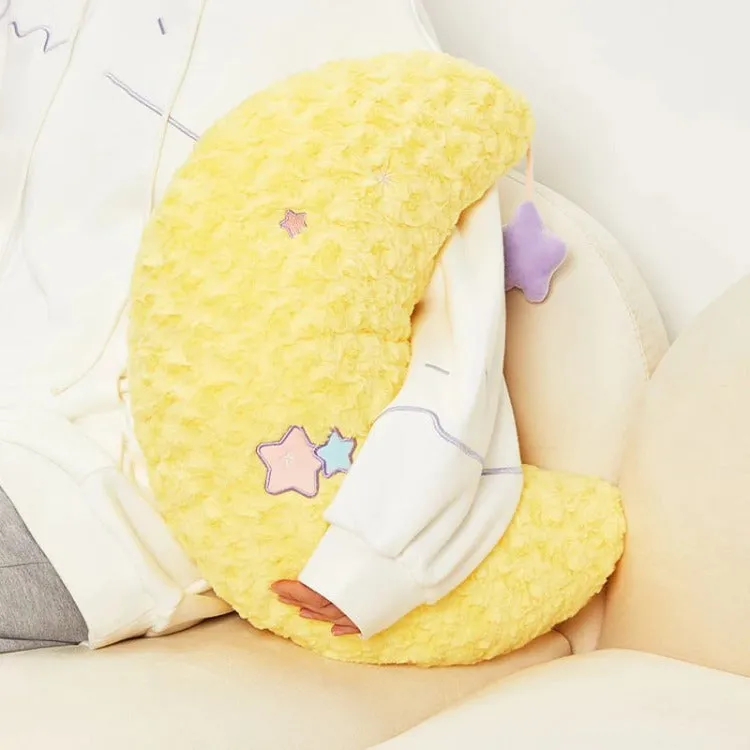 Decorative Plush Throw Pillow | Yellow Moon