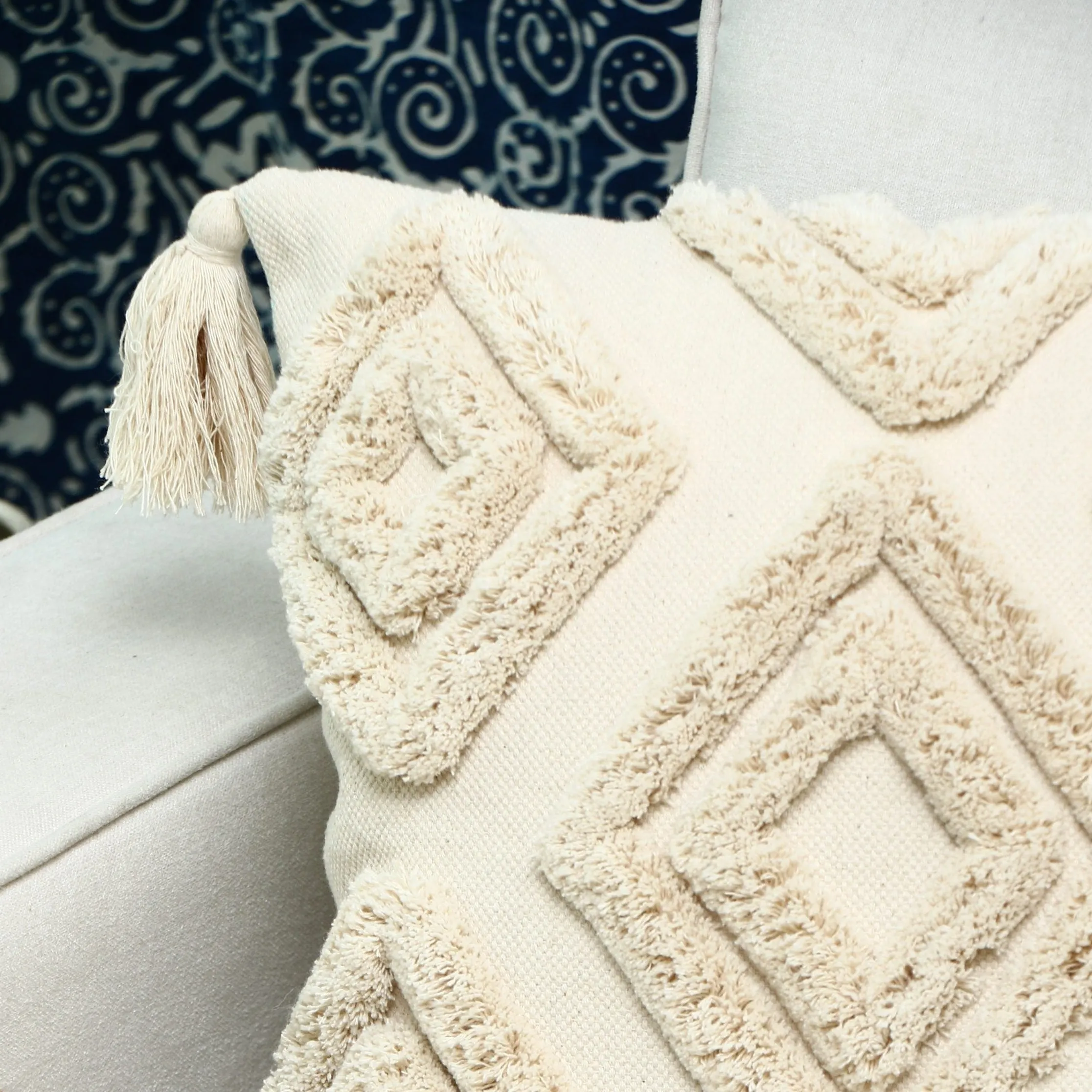 Eclectic Elegance Wool Cushion Cover - Handwoven