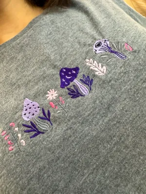 Funky Mushroom Grey T-Shirt XL