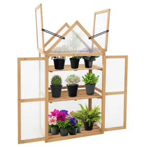 Garden Cold Frame Greenhouse with Adjustable Shelf, 27x16x52 in