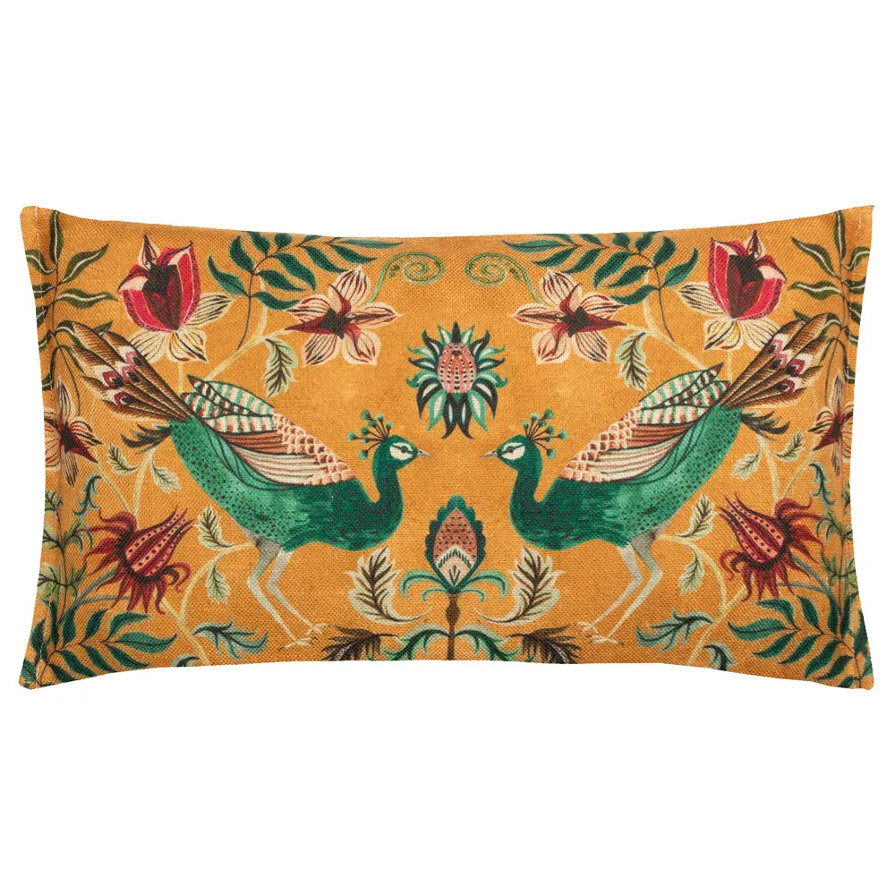 Holland Park Duo Rectangular Peacock Cushion Ochre