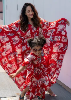 Kaftan Dress Long | Funky Monkey Red