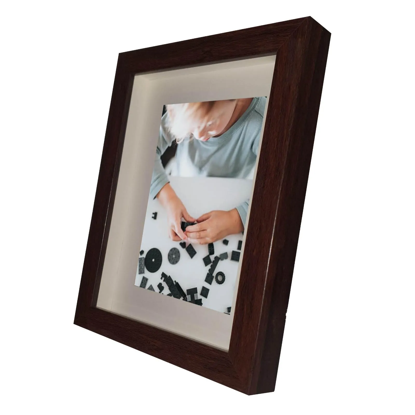KALA POTLII Wall Decorative Wood Display Shadow Box Picture/Photo Frame for Home and Office Decore (Brown,13X15)