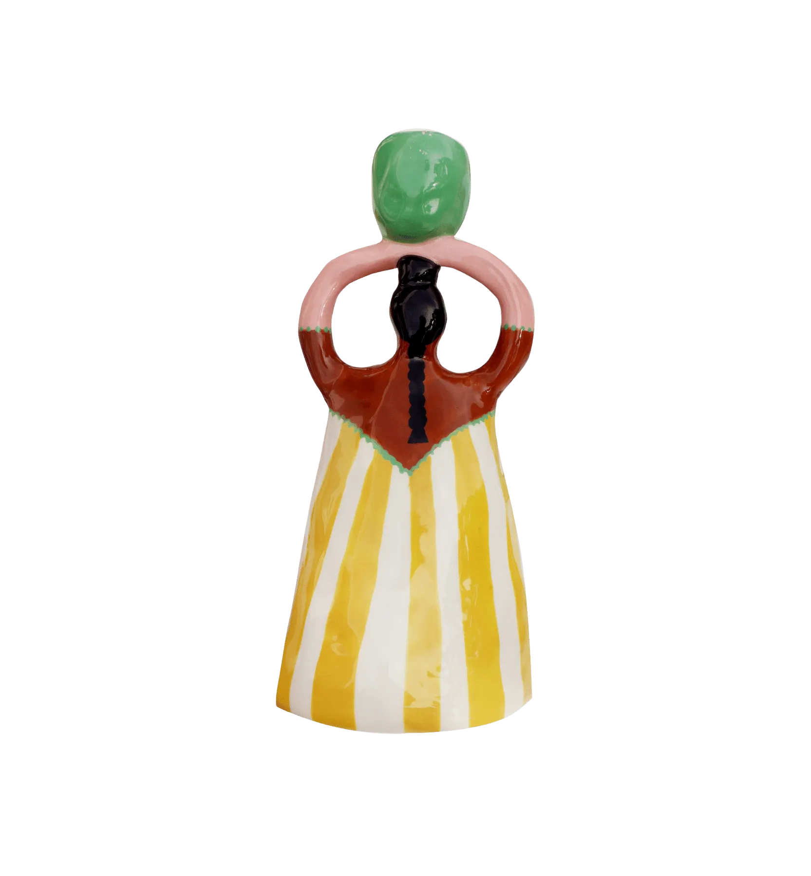 Laetitia Rouget Nina Yellow Stripe Candle Holder
