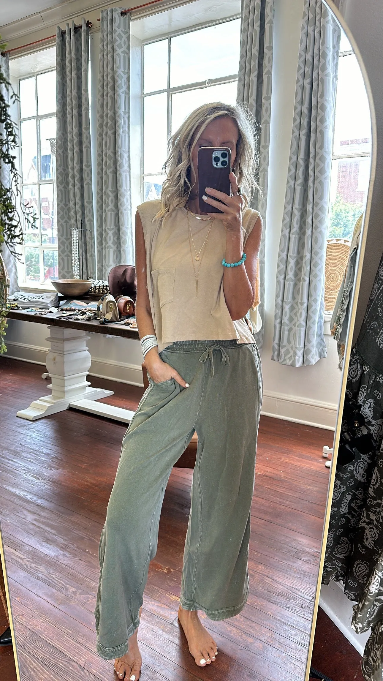 Mindy Mineral Wash Pants (2 color choices)
