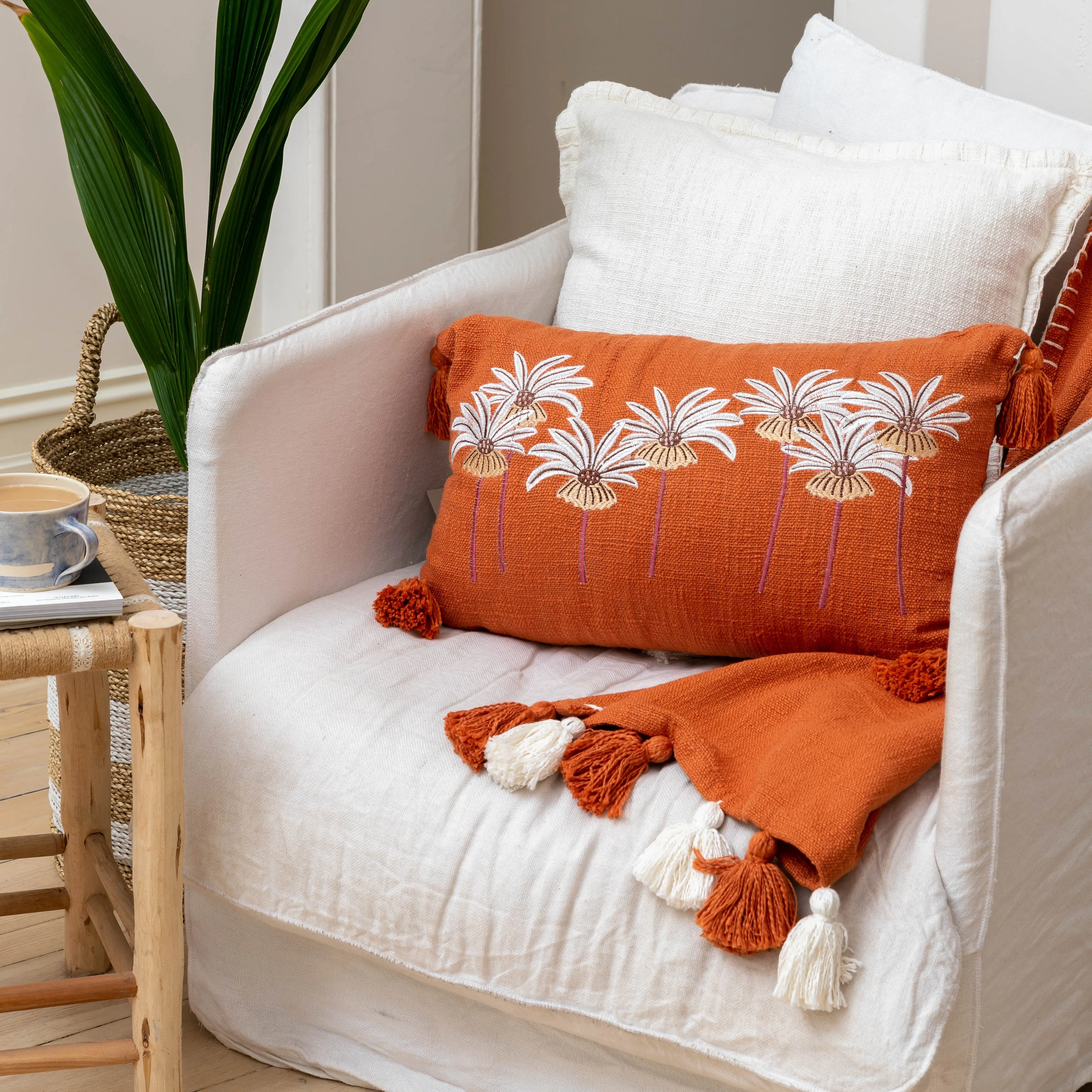 Palm Beach Cushion - Tan   Vanilla