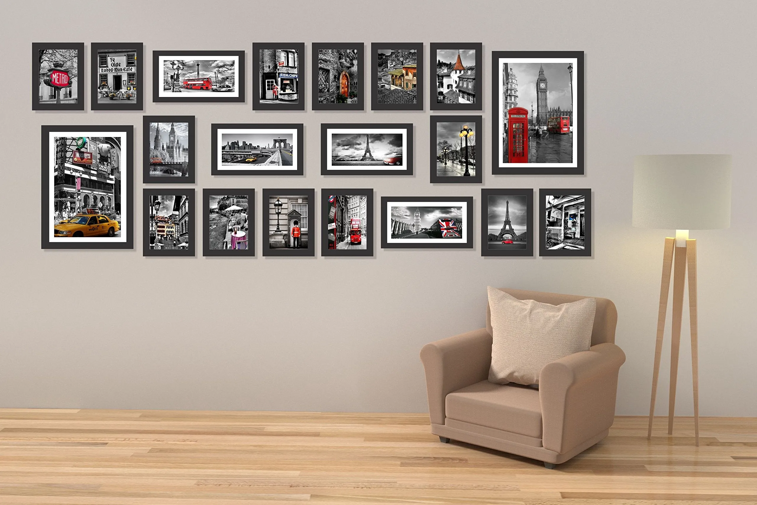 PAPER PLANE DESIGN Picture frame set of 20 Paris Street Theme Home Decor