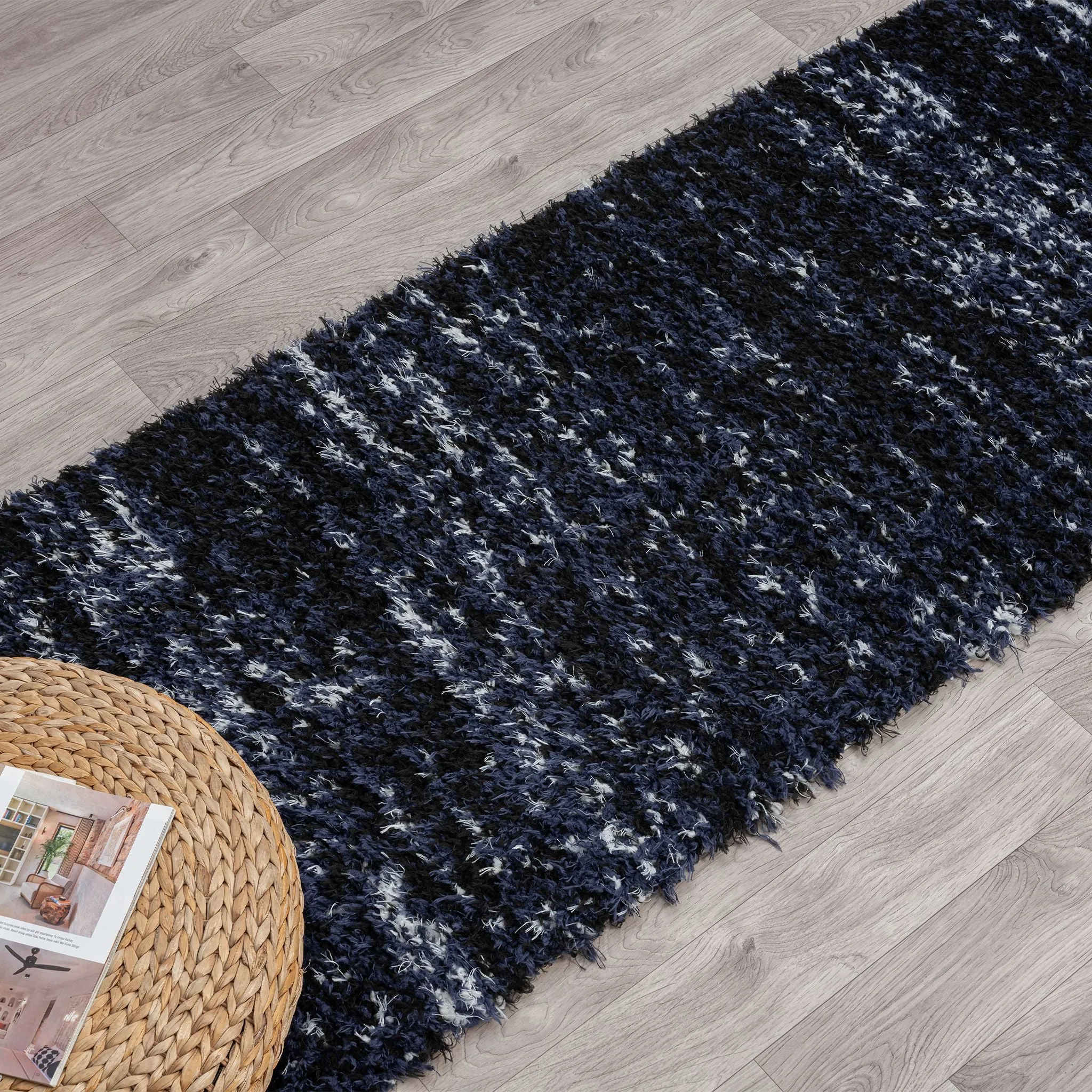 Plushy 386 Lava Navy Runner Rug - Sleek Hallway Rug