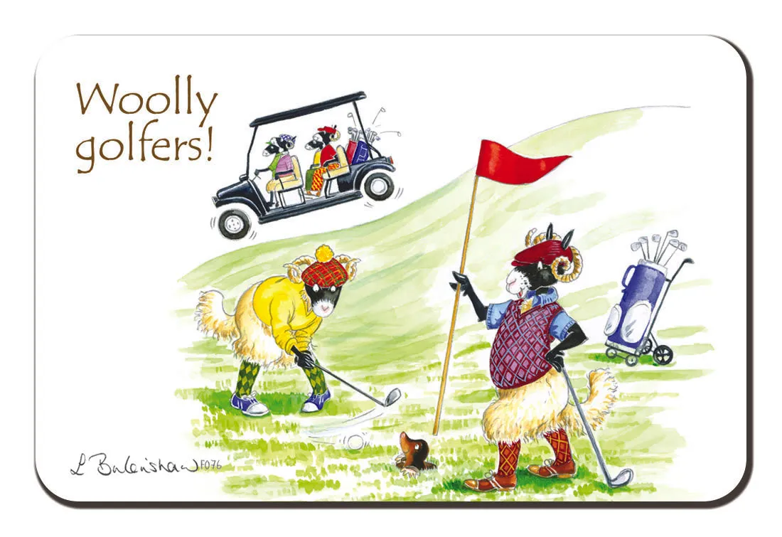 "Woolly Golfers" Fridge Magnet