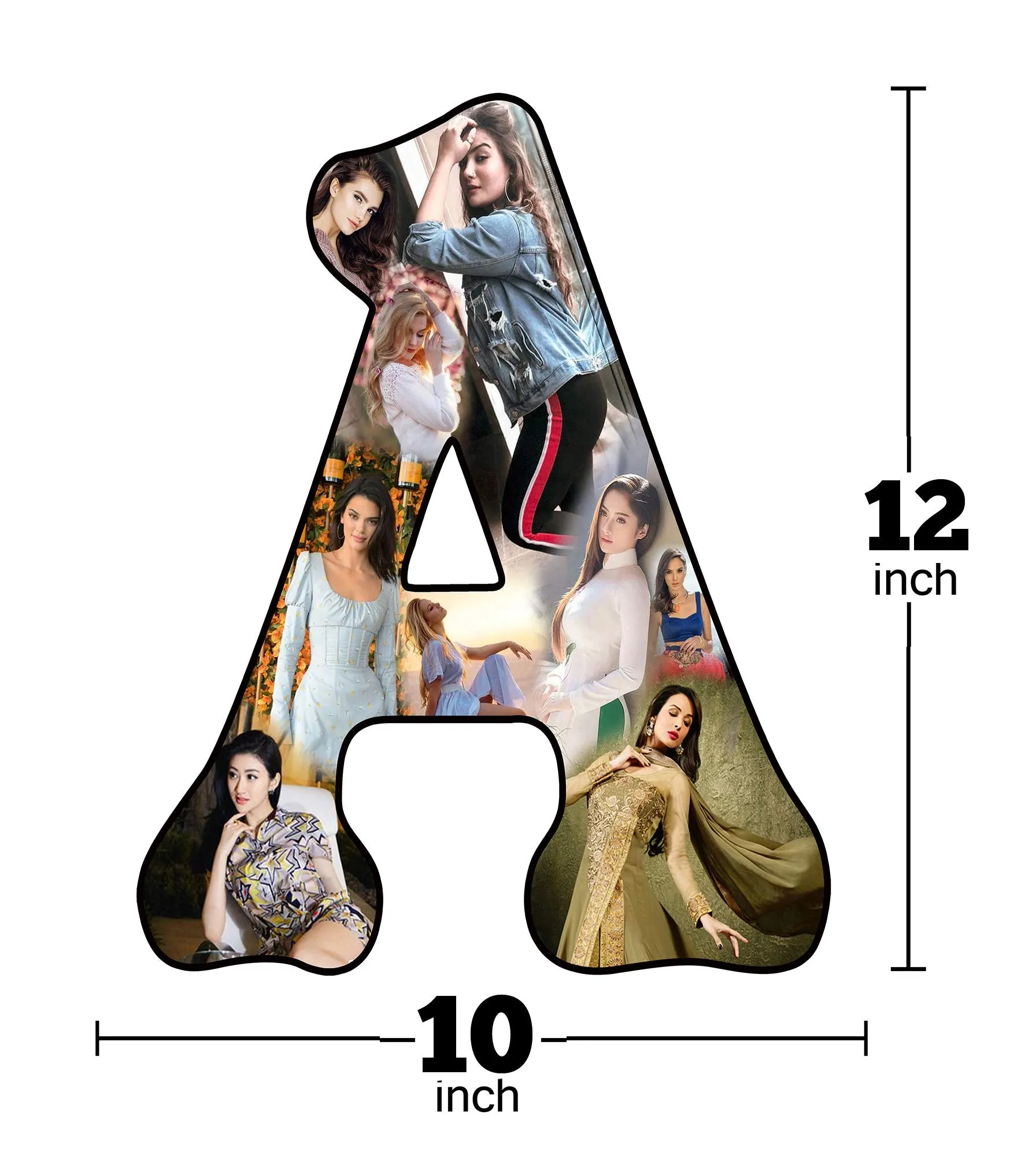 Shri Kanth Art Alphabet latter with Multiple photos| Happy Birthday, Anniversary Photo Cut Out Frame for Boy & Girl for Gift