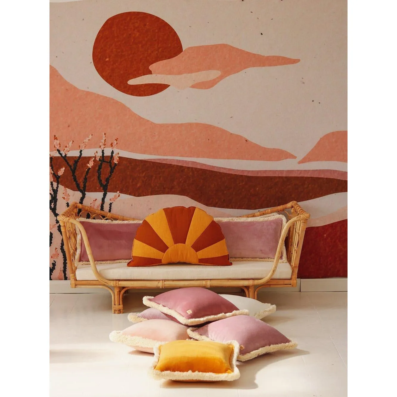 Velvet Pillow with fringe