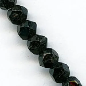 Vintage Austrian faceted jet glass bead. 5mm. Pkg of 25. b11-bw-0909