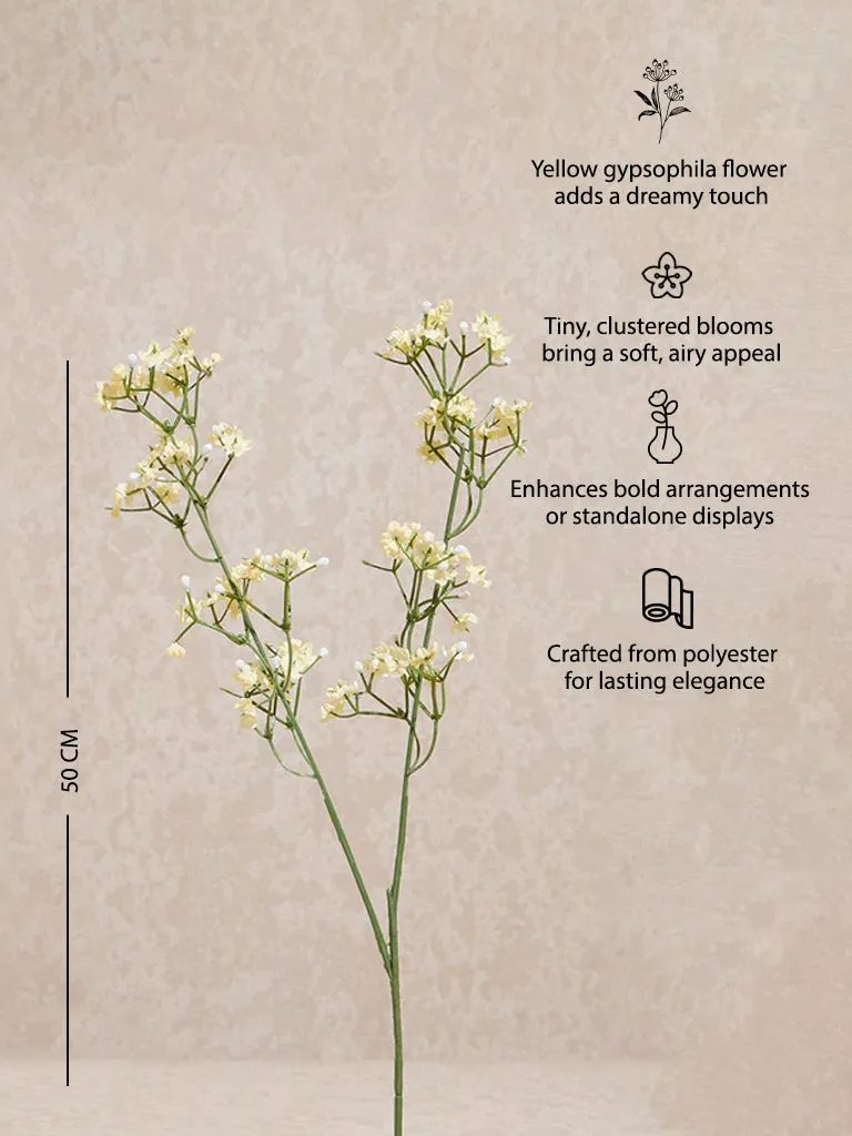 Westside Home Yellow Artificial Gypsophila Flower - Small