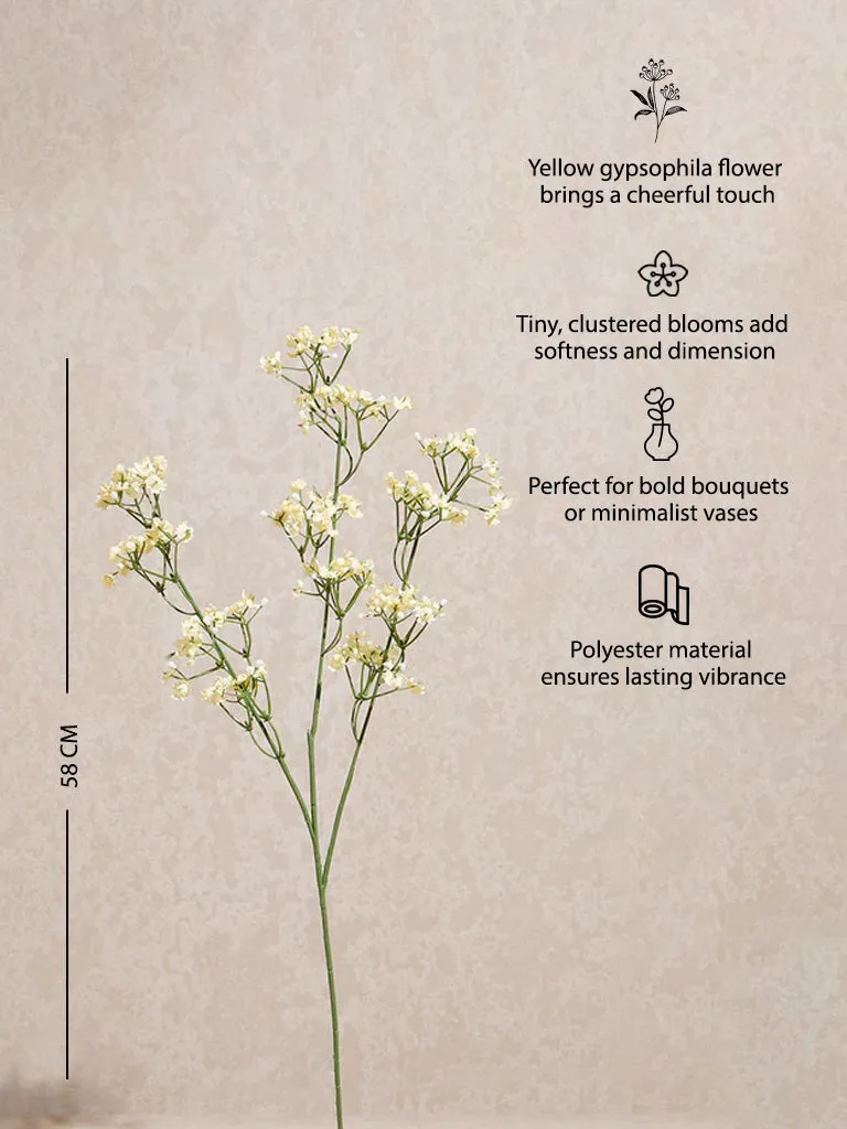 Westside Home Yellow Artificial Gypsophila Flower