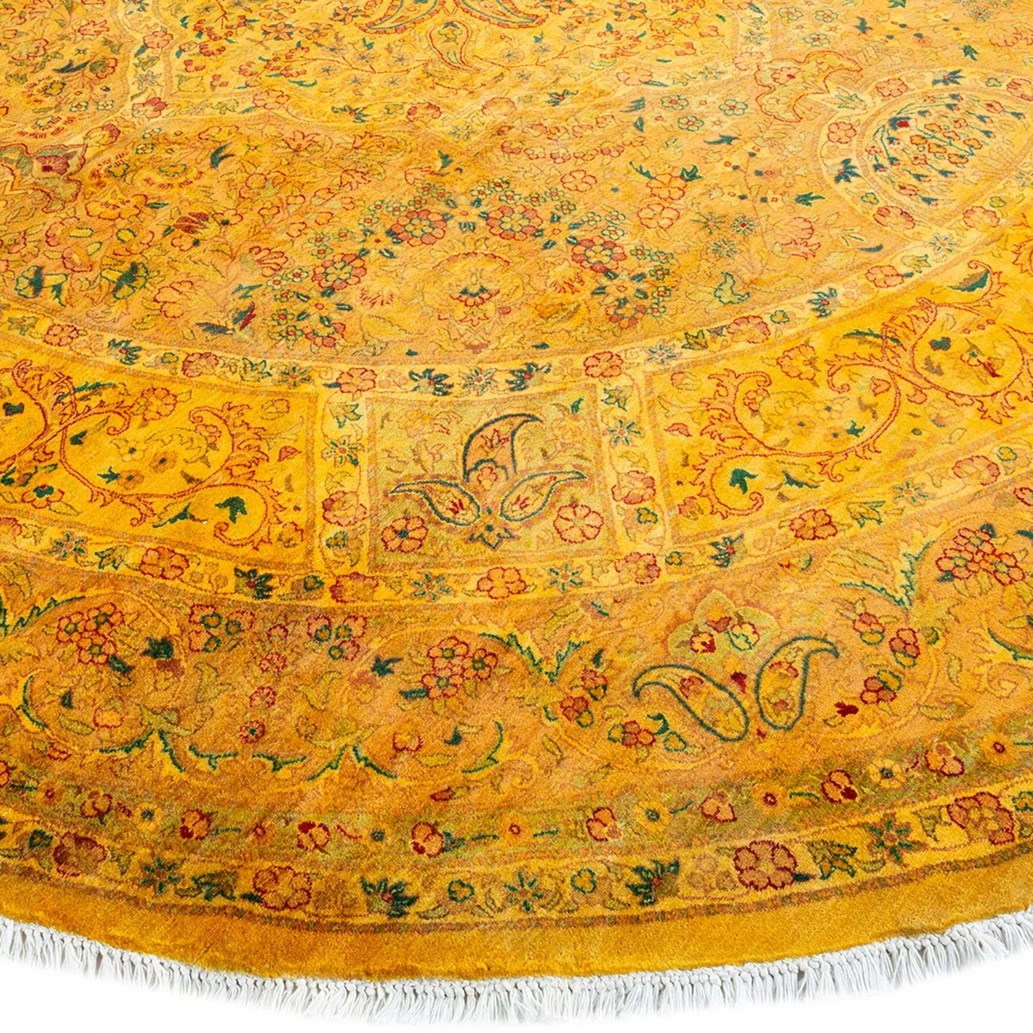 Yellow Overdyed Wool Rug - 10'1" x 10'
